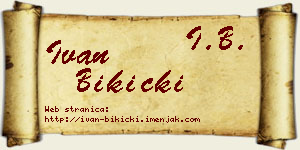 Ivan Bikicki vizit kartica